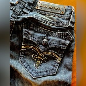 Rock Revival jeans, Debbie straight cut, size 28, dark blue wash